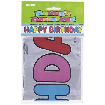 Image de DECOR - HAPPY BIRTHDAY FOIL BANNER - 12'