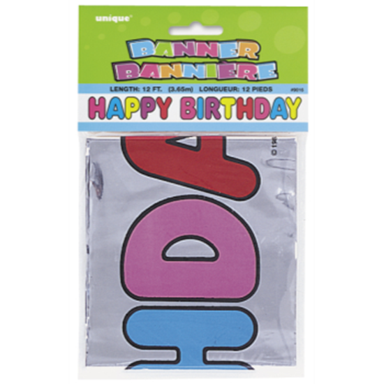 Picture of DECOR - HAPPY BIRTHDAY FOIL BANNER - 12'