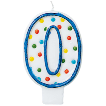 Picture of POLKA DOTS #0 BIRTHDAY CANDLE