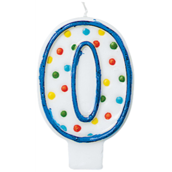 Picture of POLKA DOTS #0 BIRTHDAY CANDLE