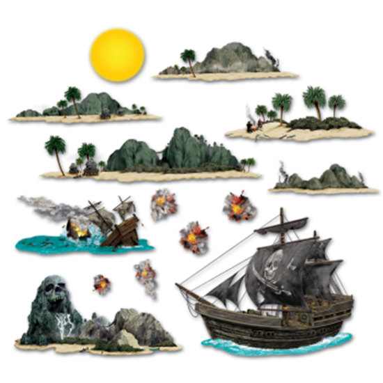 PartyMart. Pirate Ship & Island Props
