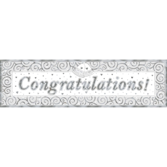 Picture of WEDDING CONGRATULATIONS METALLIC GIANT SIGN BANNER