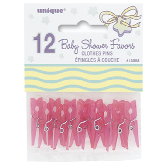 Picture of PINK BABY CLOTHESPINS FAVOUR