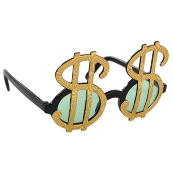 PartyMart. WEARABLES DOLLAR GLASSES GOLD