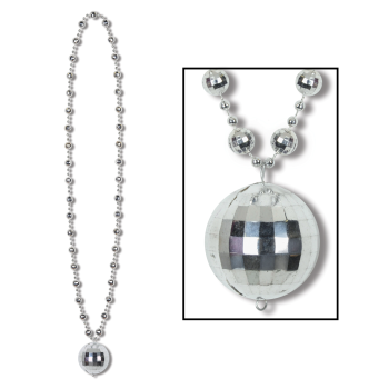 Image de 70'S DISCO BALL BEADS WITH MEDALLION - 36''