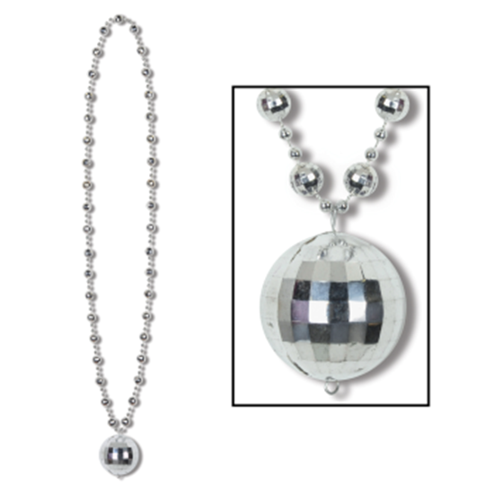 Image sur 70'S DISCO BALL BEADS WITH MEDALLION - 36''