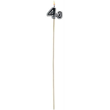 Image de 40th - BIRTHDAY CANDLE ON A STICK