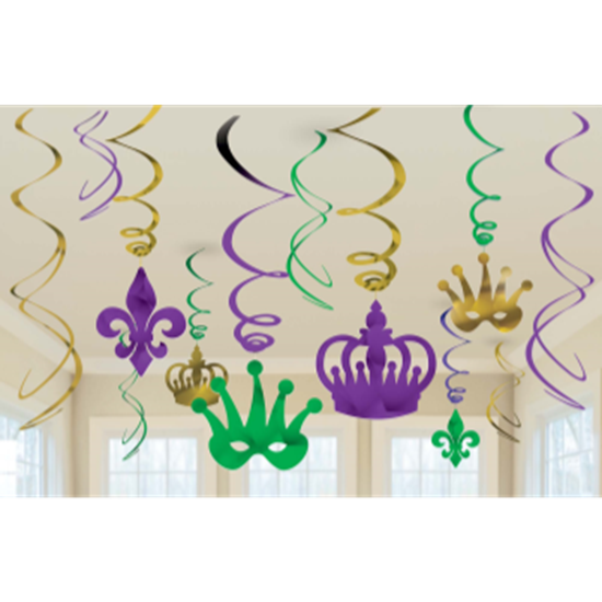 Image sur MARDIS GRAS SWIRL DECO PKG