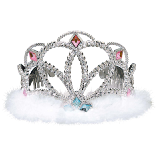 Picture of WEARABLES - DIAMOND TIARA WITH MARABOU