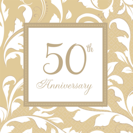 Picture of 50th GOLD ELEGANT ANNIVERSARY LUNCHEON NAPKIN