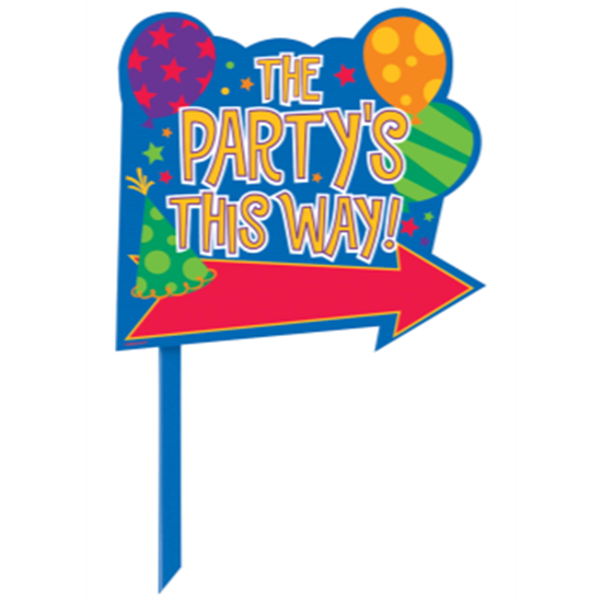 Image sur LAWN YARD SIGN - THE PARTY 'S HERE
