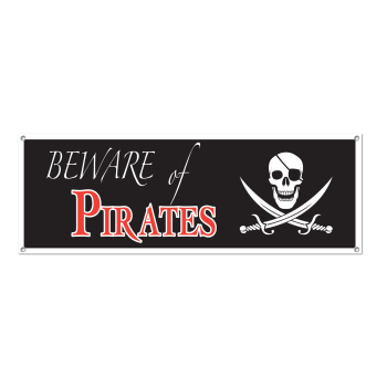 Picture of PIRATE - BEWARE OF PIRATE SIGN BANNER