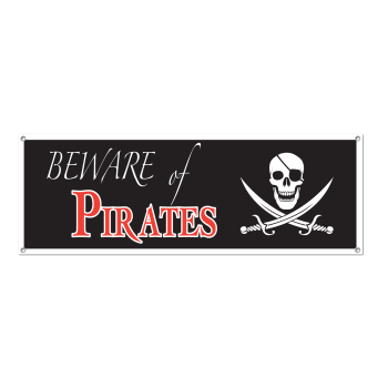 Image de PIRATE - BEWARE OF PIRATE SIGN BANNER