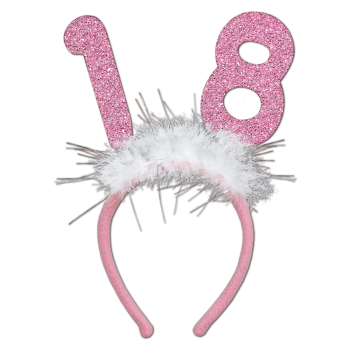Picture of 18th PINK GLITTER MARABOU HEADBAND