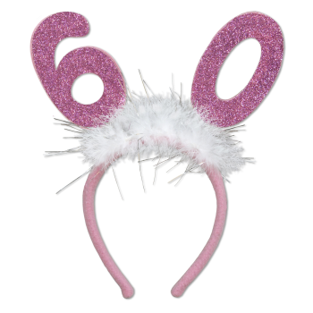 Picture of 60th - PINK GLITTER WITH MARABOU HEADBAND