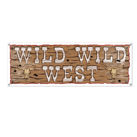 Image sur DECOR - WILD WILD WEST SIGN BANNER - 5' X 21"