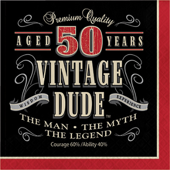 Picture of 50th - VINTAGE DUDE - LUNCHEON NAPKIN