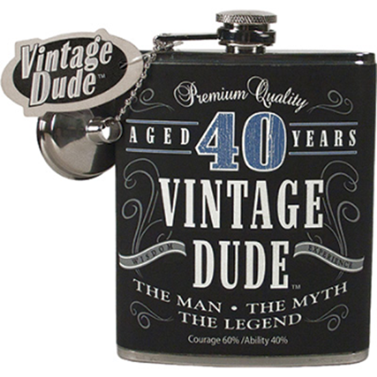 Picture of 40th - MILESTONE FLASK - 40 VINTAGE DUDE