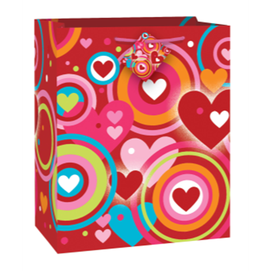 Picture of DECOR - GIFT - RETRO HEARTS LARGE BAG