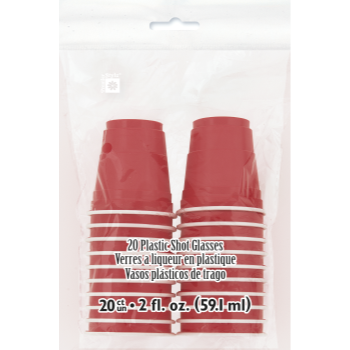 Image de MINI RED PLS 2OZ SHOT GLASSES - 20/PK