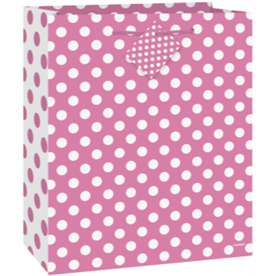 Picture of HOT PINK DOTS - MED GIFT BAG