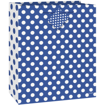 Image de ROYAL BLUE DOTS - MED GIFT BAG