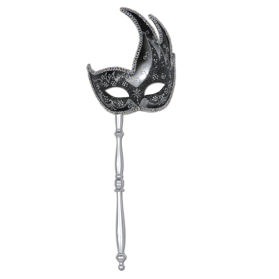 Image sur GLITTER MASK ON STICK - SILVER