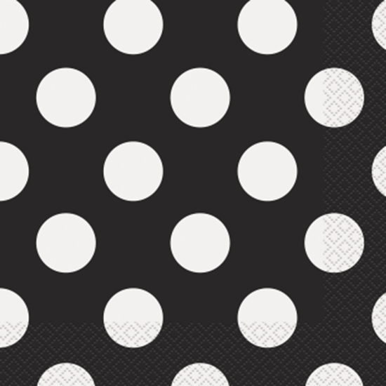 Image sur BLACK DOTS LUNCHEON NAPKIN