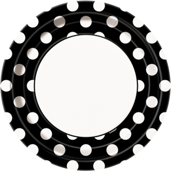Picture of BLACK DOTS 9" PLATES