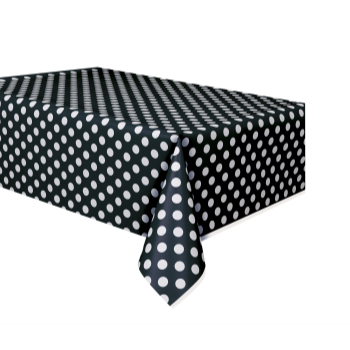 Image de BLACK DOTS PLASTIC TABLECLOTH