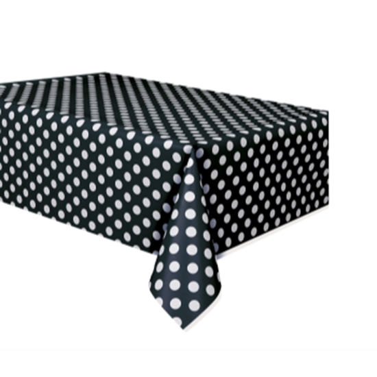 Picture of BLACK DOTS PLASTIC TABLECLOTH