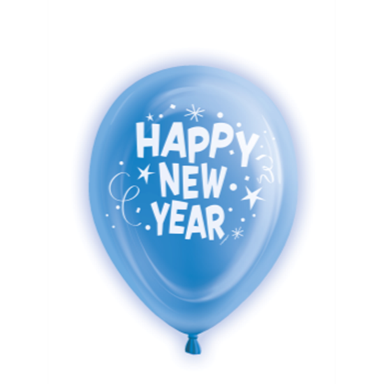 Picture of BALLOONS - HAPPY NEW YEAR LIGHT UP BALLOONS - 5 COUNT