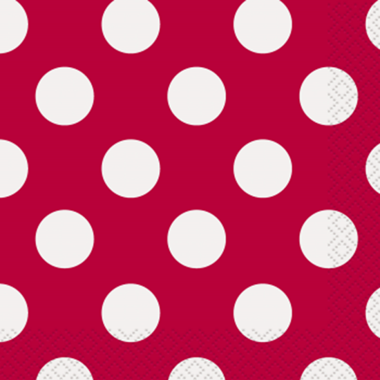 Picture of RED DOTS BEVERAGE NAPKIN