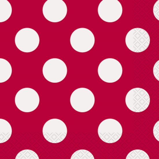 Image sur RED DOTS LUNCHEON NAPKIN