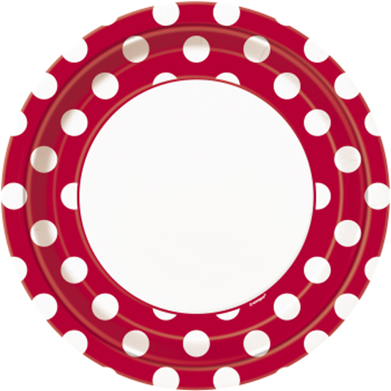 Picture of RED DOTS 9" PLATES