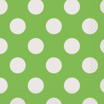 Image de LIME GREEN DOTS BEVERAGE NAPKIN