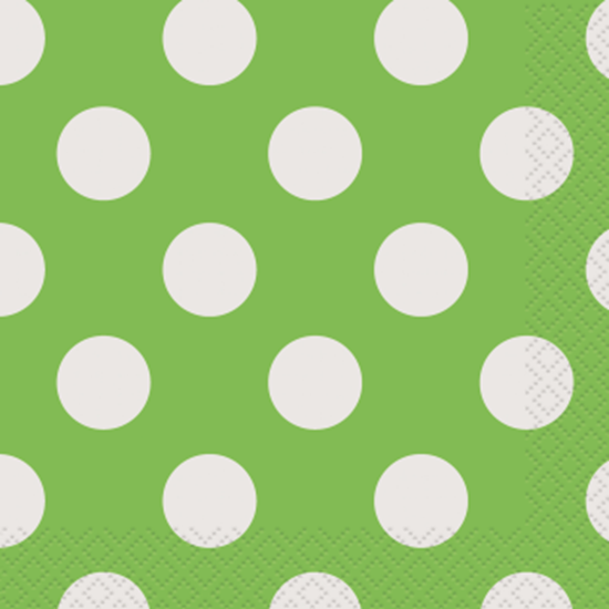 Picture of LIME GREEN DOTS BEVERAGE NAPKIN