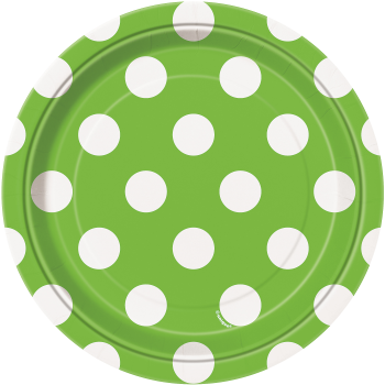 Picture of KIWI GREEN  DOTS 7" PLATES