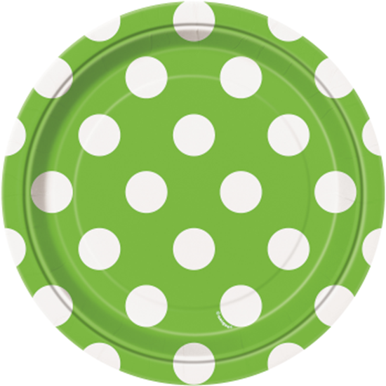 Picture of KIWI GREEN  DOTS 7" PLATES
