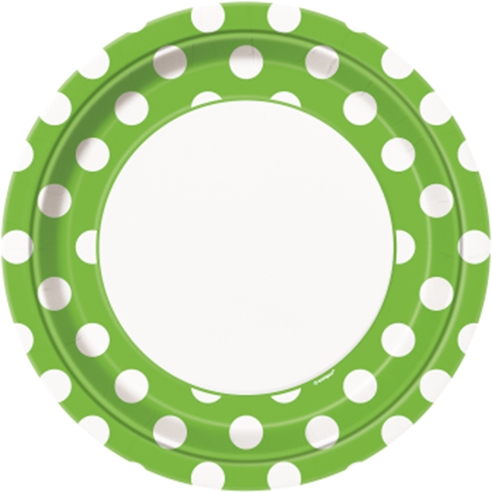 Picture of KIWI GREEN DOTS 9" PLATES