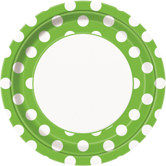 Image sur KIWI GREEN DOTS 9" PLATES