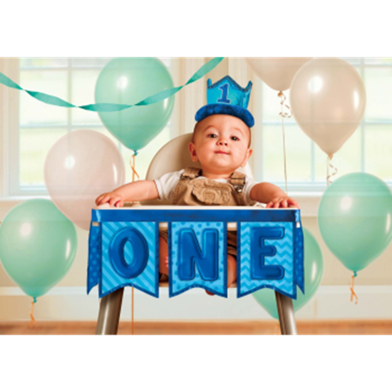 Image sur DECOR - 1st BIRTHDAY DELUXE HIGH CHAIR DECO - BLUE