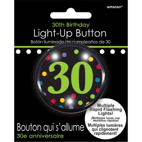 Picture of 30th BIRTHDAY FLASHING BUTTON