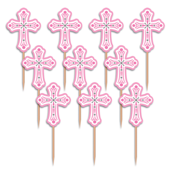 Image de DECOR - CROSS PARTY PICKS - PINK