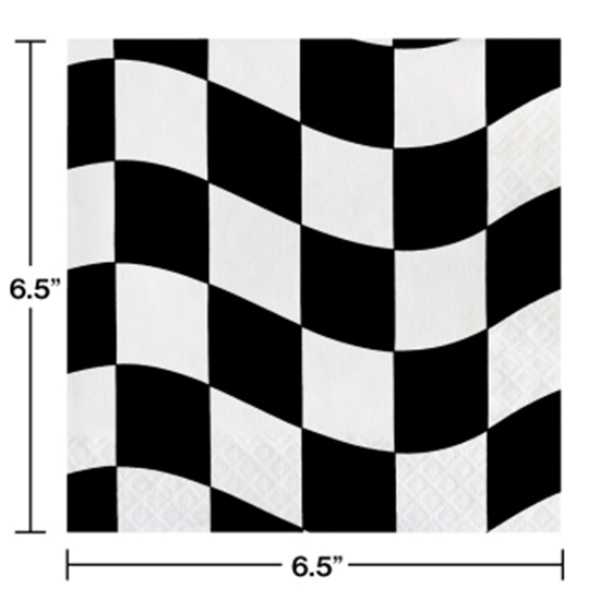 Image sur CHECKERED BLACK AND WHITE - LUNCHEON NAPKINS