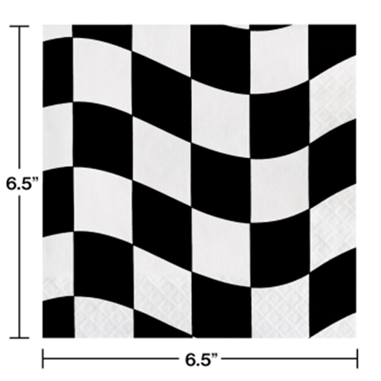 Picture of CHECKERED BLACK AND WHITE - LUNCHEON NAPKINS