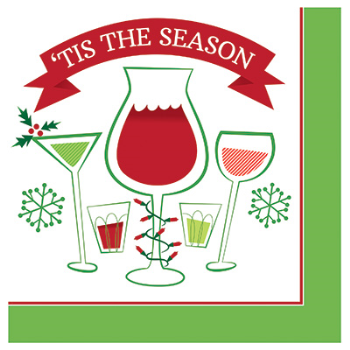 Image de TABLEWARE - HOLIDAY TOAST 'TIS THE SEASON - BEVERAGE NAPKINS