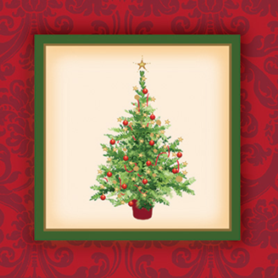 Picture of TABLEWARE - HOLIDAY SPRUCE -  BEVERAGE NAPKINS