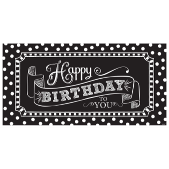 Picture of DECOR - HAPPY BIRTHDAY GIANT SIGN BANNER - BLACK AND WHITE