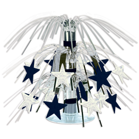 Picture of BLACK AND SILVER STAR MINI CASCADE CENTER PIECE